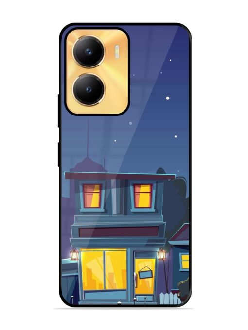 Vector Night House Glossy Metal Phone Cover for Vivo Y56 (5G)