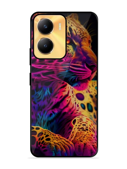 Leopard Art Glossy Metal Phone Cover for Vivo Y56 (5G)