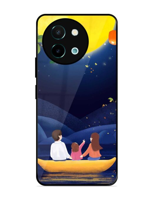 Happy Family And Beautiful View Glossy Metal Phone Cover for Vivo Y58 (5G)