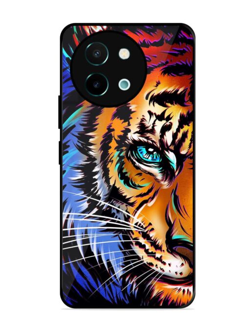 Colorful Lion Art Glossy Metal Phone Cover for Vivo Y58 (5G)