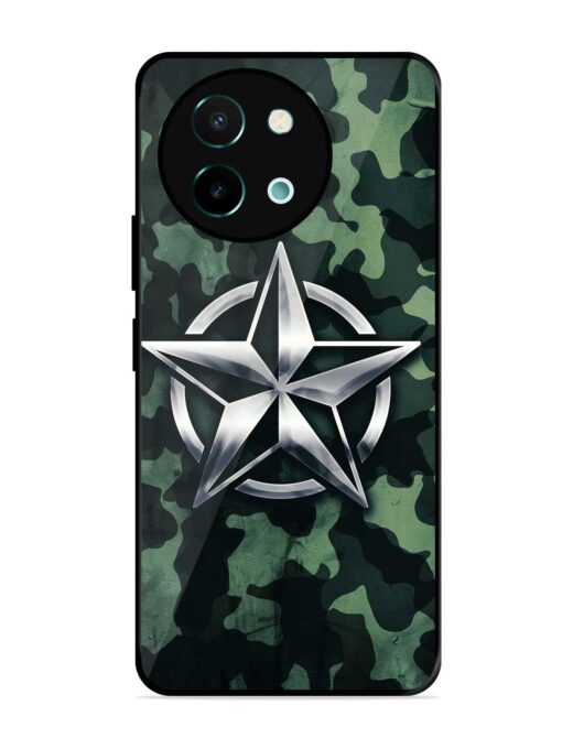 Indian Army Star Design Glossy Metal Phone Cover for Vivo Y58 (5G)