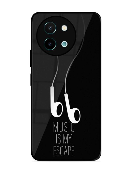 Music Is My Escape Glossy Metal Phone Cover for Vivo Y58 (5G) Zapvi