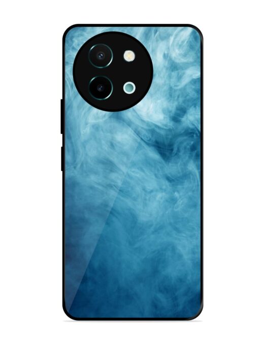 Blue Smoke Art Glossy Metal Phone Cover for Vivo Y58 (5G) Zapvi