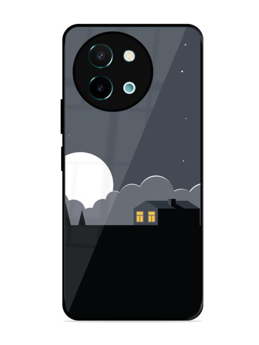 Full Moon Vector Art Glossy Metal Phone Cover for Vivo Y58 (5G)