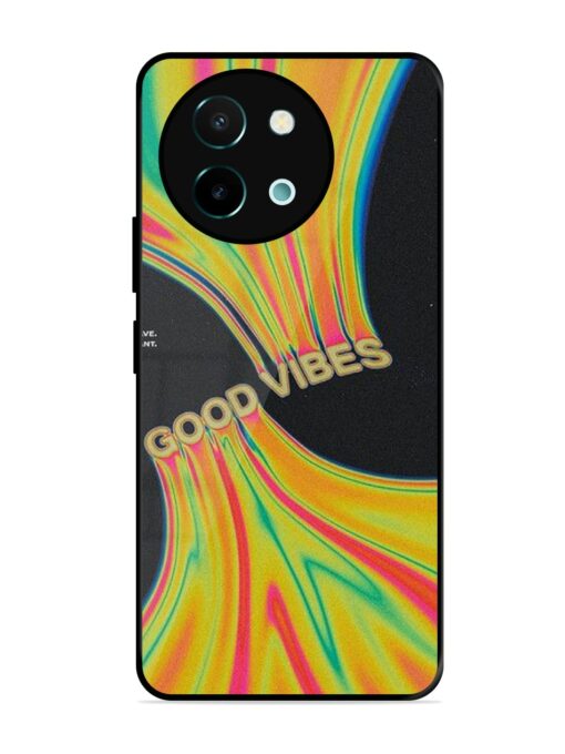 Good Vibes Glossy Metal Phone Cover for Vivo Y58 (5G)