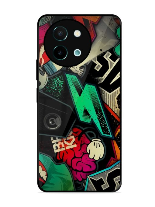 Graffiti Art Glossy Metal Phone Cover for Vivo Y58 (5G)