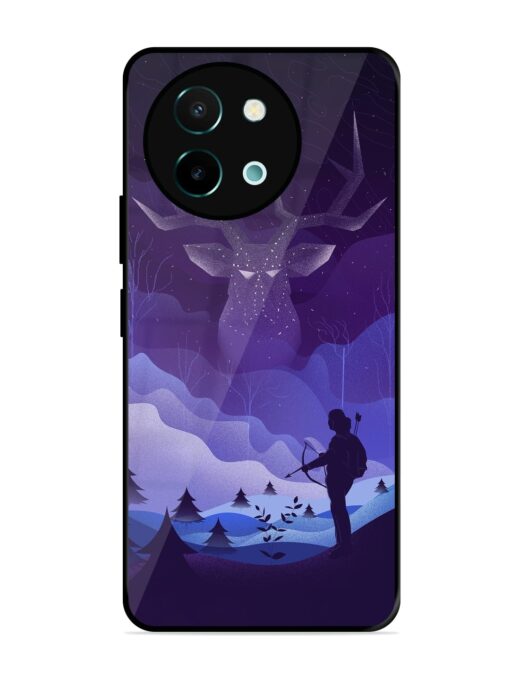 Deer Forest River Glossy Metal Phone Cover for Vivo Y58 (5G)