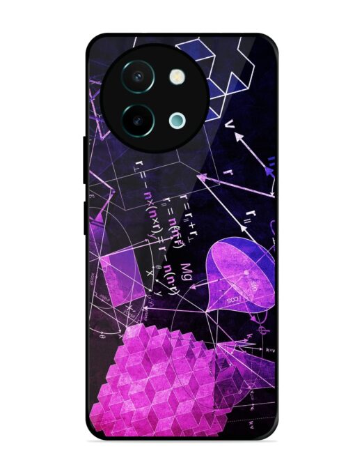 Math Physics Formula Art Glossy Metal Phone Cover for Vivo Y58 (5G)