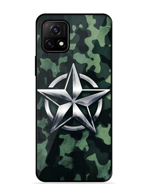 Indian Army Star Design Glossy Metal Phone Cover for Vivo Y72 (5G) Zapvi