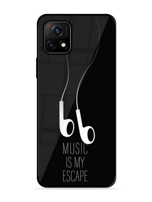 Music Is My Escape Glossy Metal Phone Cover for Vivo Y72 (5G) Zapvi