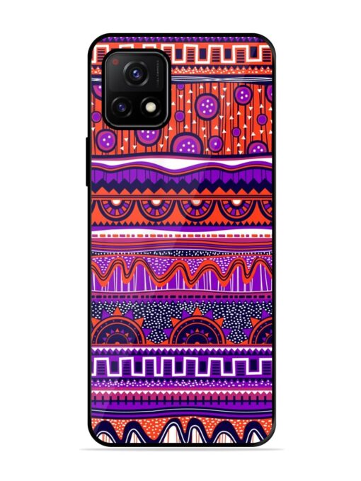 Ethnic Seamless Pattern Glossy Metal TPU Phone Cover for Vivo Y72 (5G) Zapvi