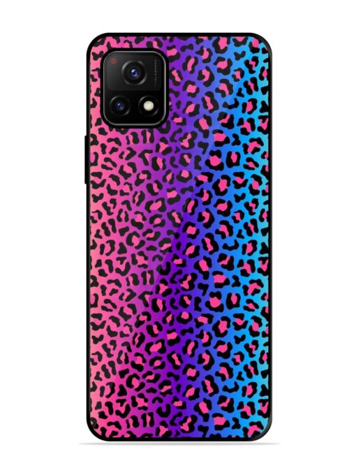 Colorful Leopard Seamless Glossy Metal Phone Cover for Vivo Y72 (5G)