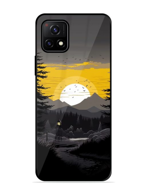 Sunset Vector Glossy Metal Phone Cover for Vivo Y72 (5G) Zapvi