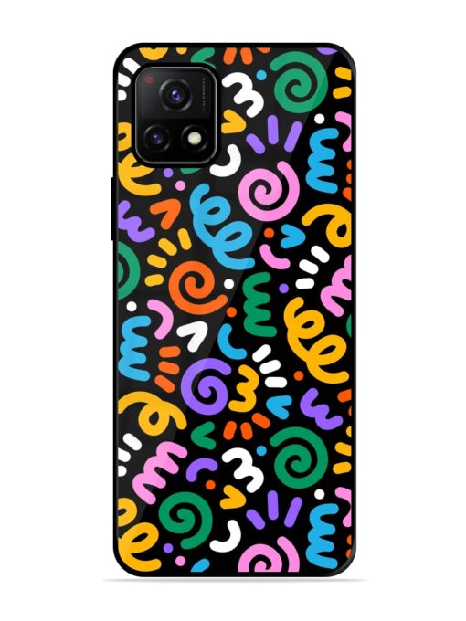 Colorful Seamless Vector Glossy Metal Phone Cover for Vivo Y72 (5G) Zapvi