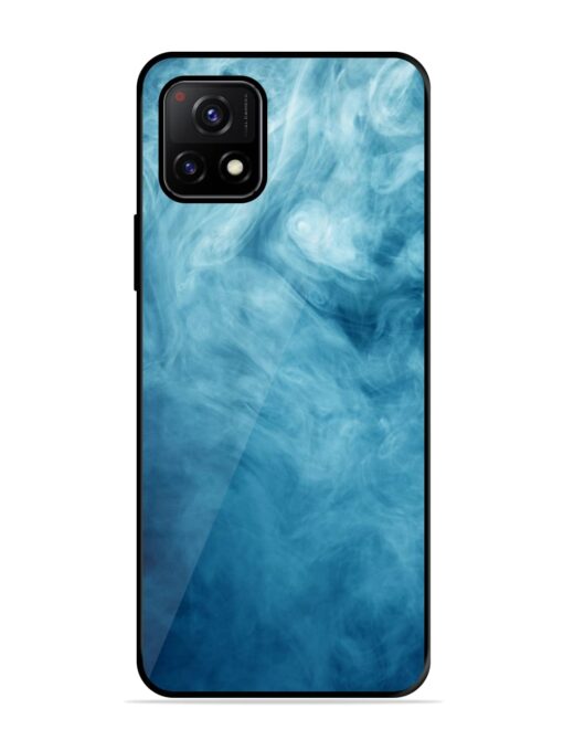 Blue Smoke Art Glossy Metal Phone Cover for Vivo Y72 (5G)