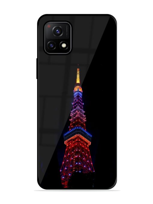 Eiffel Tower Night View Glossy Metal Phone Cover for Vivo Y72 (5G) Zapvi