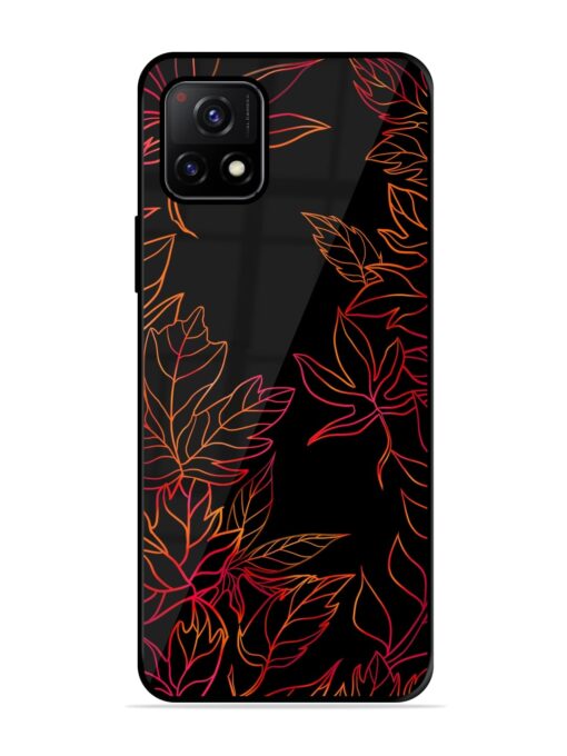 Red Floral Pattern Glossy Metal Phone Cover for Vivo Y72 (5G) Zapvi