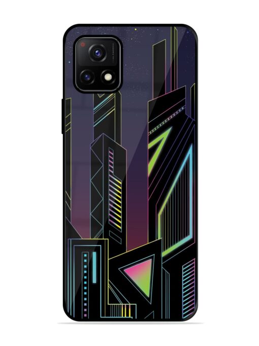 Neon Dreamscape Glossy Metal Phone Cover for Vivo Y72 (5G) Zapvi