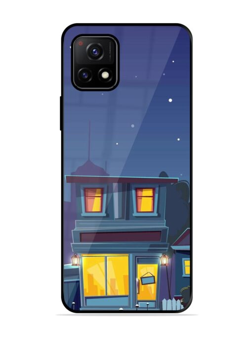 Vector Night House Glossy Metal Phone Cover for Vivo Y72 (5G)