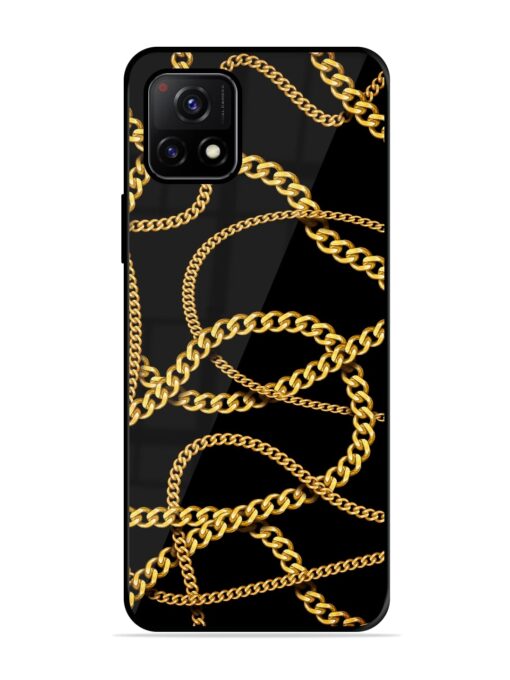 Decorative Golde Chain Glossy Metal Phone Cover for Vivo Y72 (5G) Zapvi