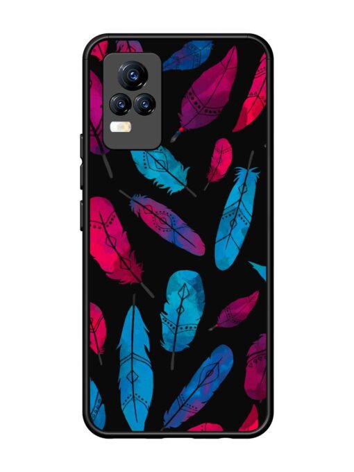 Feather Art Glossy Metal Phone Cover for Vivo Y73 Zapvi