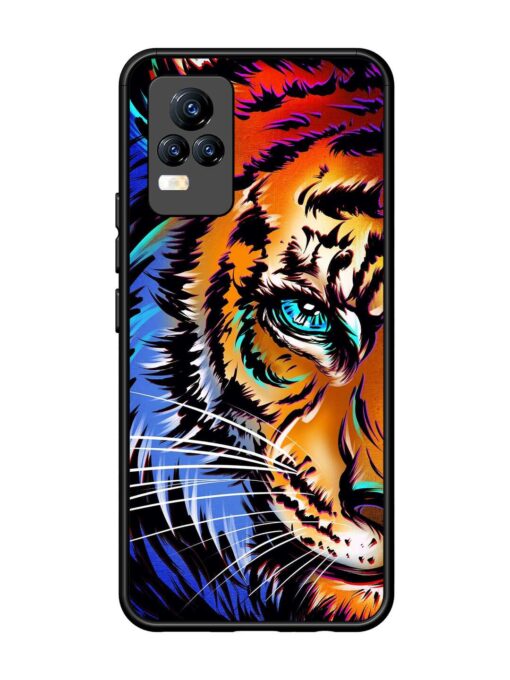 Colorful Lion Art Glossy Metal Phone Cover for Vivo Y73 Zapvi