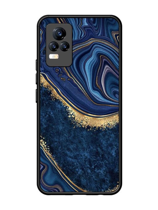 Abstract Background Blue Glossy Metal TPU Phone Cover for Vivo Y73