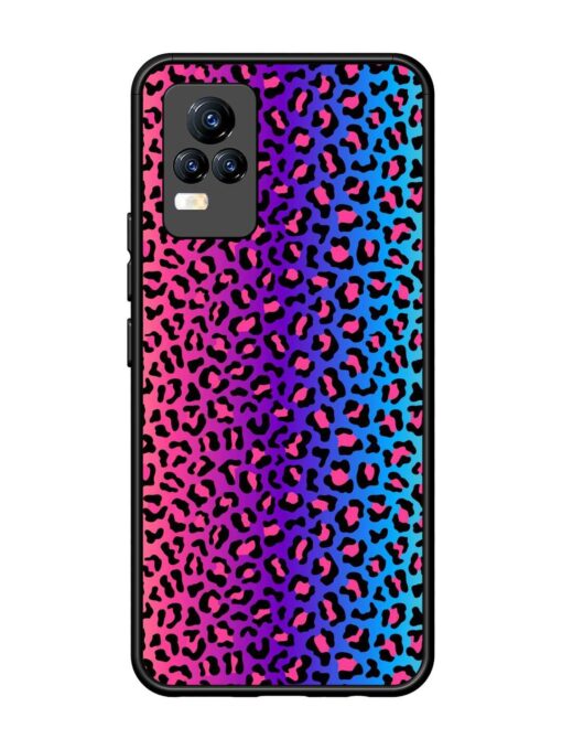 Colorful Leopard Seamless Glossy Metal Phone Cover for Vivo Y73