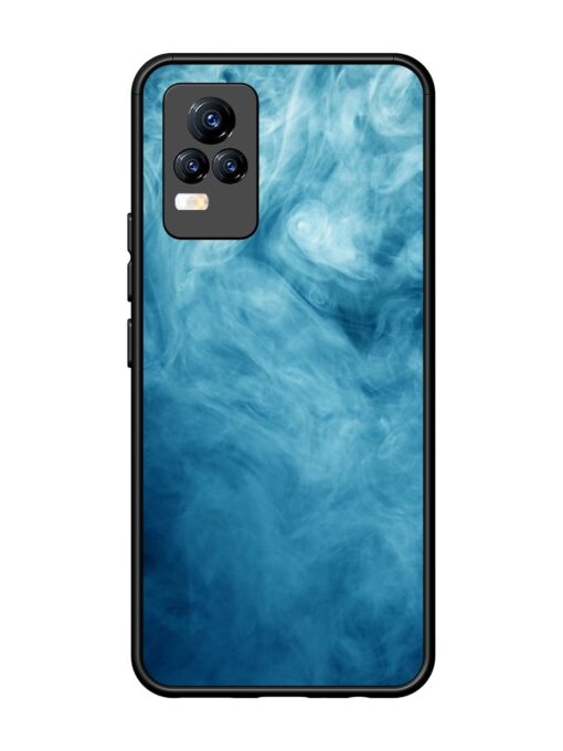 Blue Smoke Art Glossy Metal Phone Cover for Vivo Y73 Zapvi