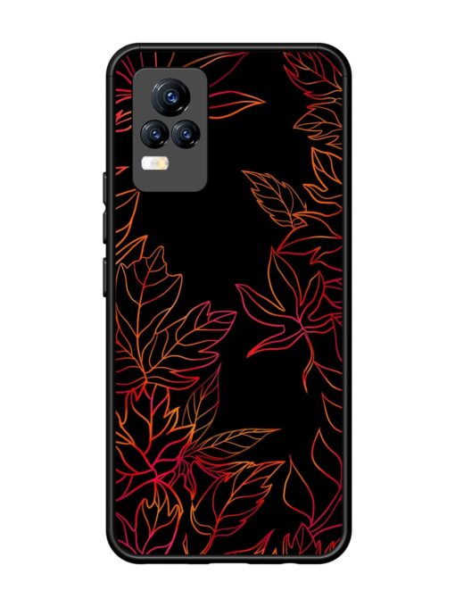 Red Floral Pattern Glossy Metal Phone Cover for Vivo Y73 Zapvi