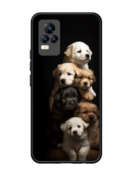 Cute Baby Dogs Glossy Metal Phone Cover for Vivo Y73