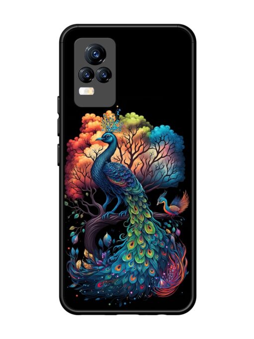 Peacock Tree Art Glossy Metal Phone Cover for Vivo Y73