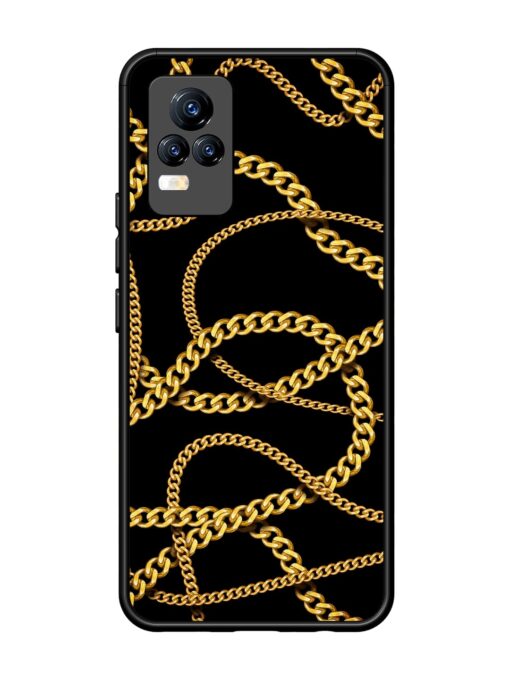 Decorative Golde Chain Glossy Metal Phone Cover for Vivo Y73 Zapvi