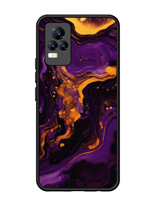 Painting Of A Purple Glossy Metal Phone Cover for Vivo Y73 Zapvi