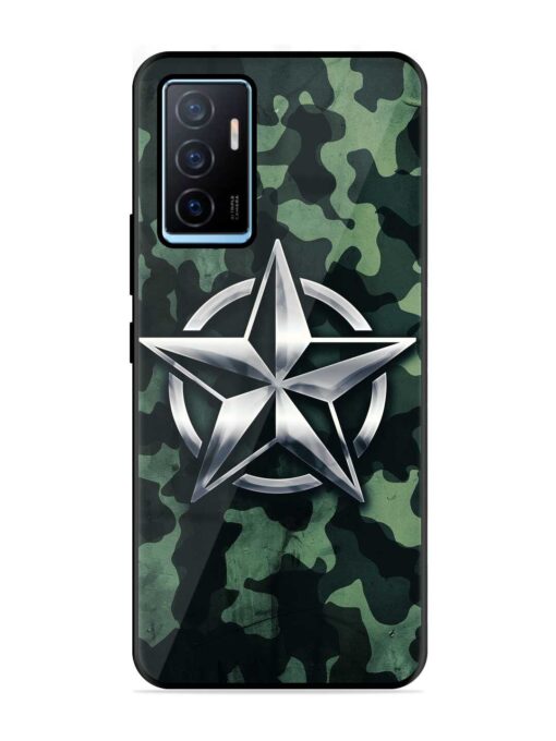 Indian Army Star Design Glossy Metal Phone Cover for Vivo Y75 (4G) Zapvi