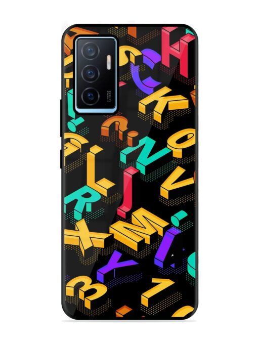 Seamless Pattern With Letters Glossy Metal Phone Cover for Vivo Y75 (4G) Zapvi