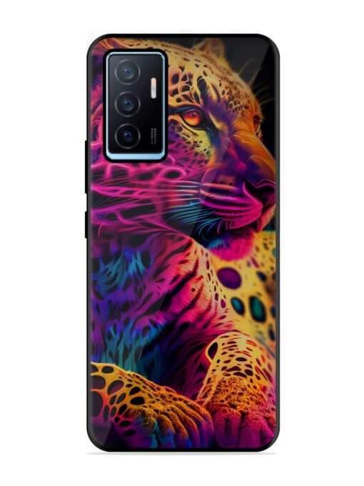 Leopard Art Glossy Metal Phone Cover for Vivo Y75 (4G) Zapvi