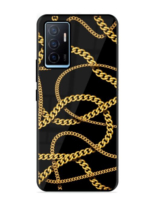 Decorative Golde Chain Glossy Metal Phone Cover for Vivo Y75 (4G) Zapvi