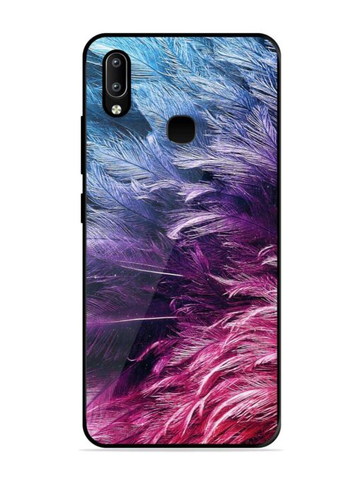 Light Grey Feather Background Glossy Metal Phone Cover for Vivo Y91 Zapvi