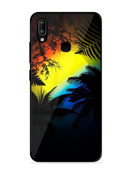 Colorful Sunset With Palm Trees Glossy Metal Phone Cover for Vivo Y91 Zapvi