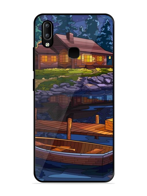 Village Night Scene Glossy Metal Phone Cover for Vivo Y91 Zapvi