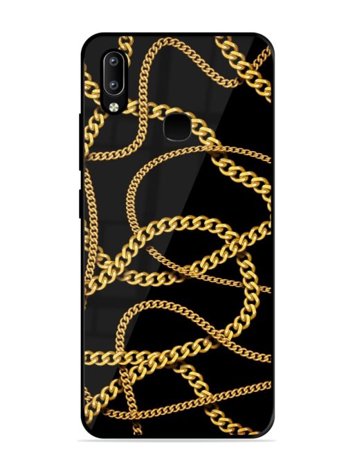 Decorative Golde Chain Glossy Metal Phone Cover for Vivo Y91 Zapvi