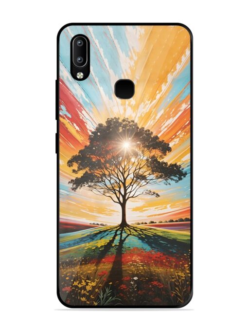 Abstract Tree Colorful Art Glossy Metal Phone Cover for Vivo Y91 Zapvi