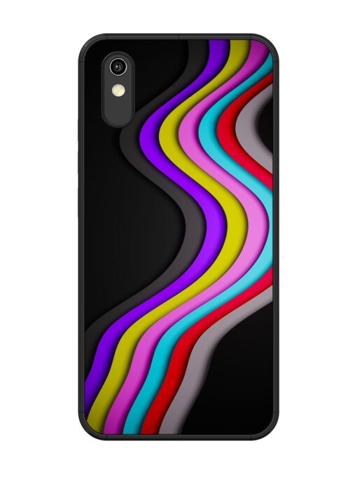 Liquid Blue Abstract Glossy Metal Phone Cover for Vivo Y91I