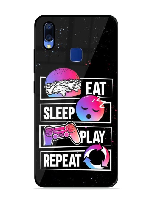 Eat Sleep Play Repeat Glossy Metal Phone Cover for Vivo Y95 Zapvi