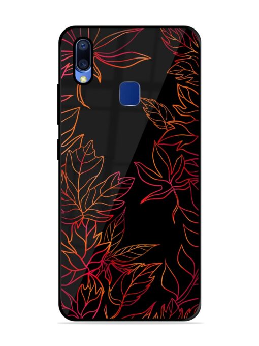 Red Floral Pattern Glossy Metal Phone Cover for Vivo Y95 Zapvi