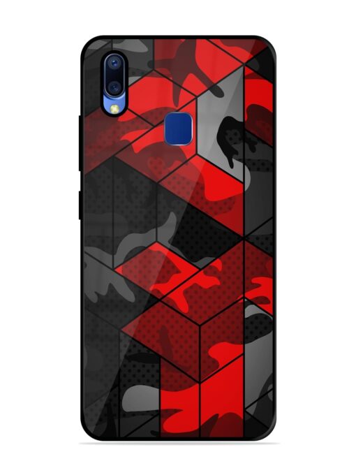 Royal Red Camouflage Pattern Glossy Metal Phone Cover for Vivo Y95 Zapvi