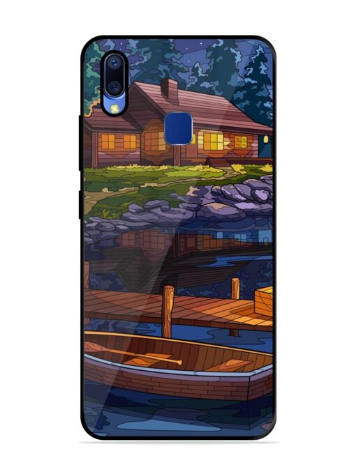 Village Night Scene Glossy Metal Phone Cover for Vivo Y95 Zapvi