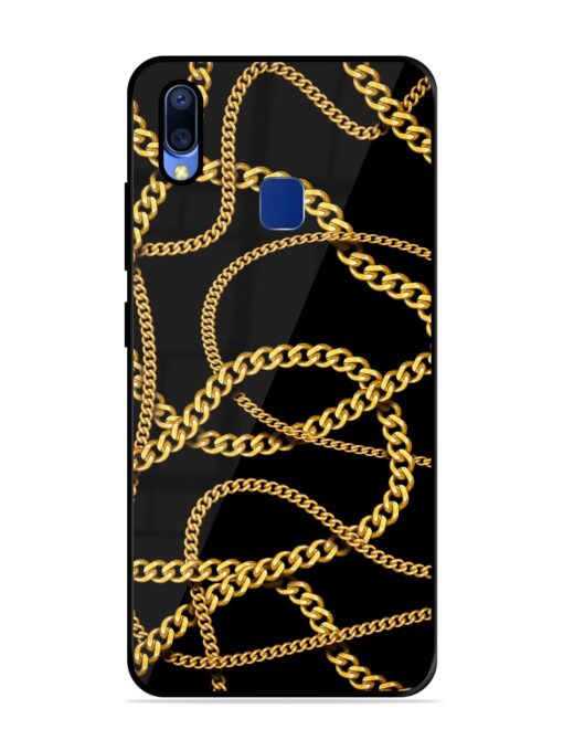 Decorative Golde Chain Glossy Metal Phone Cover for Vivo Y95 Zapvi