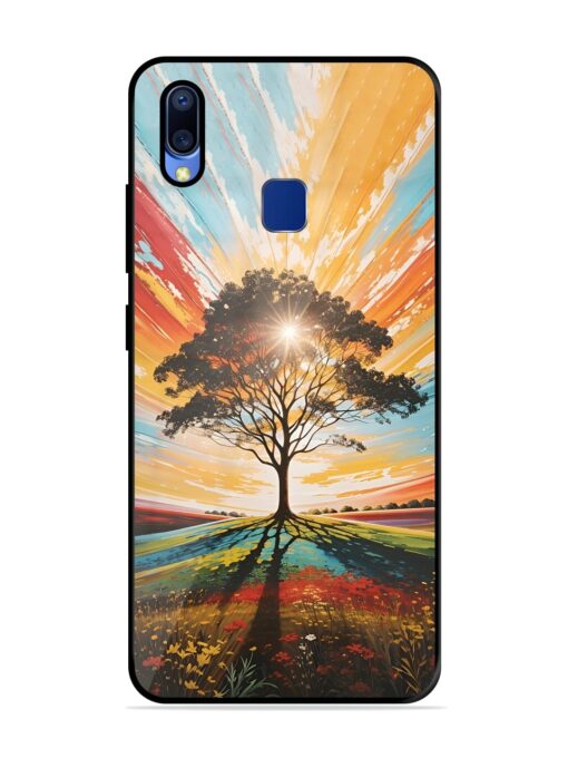 Abstract Tree Colorful Art Glossy Metal Phone Cover for Vivo Y95 Zapvi